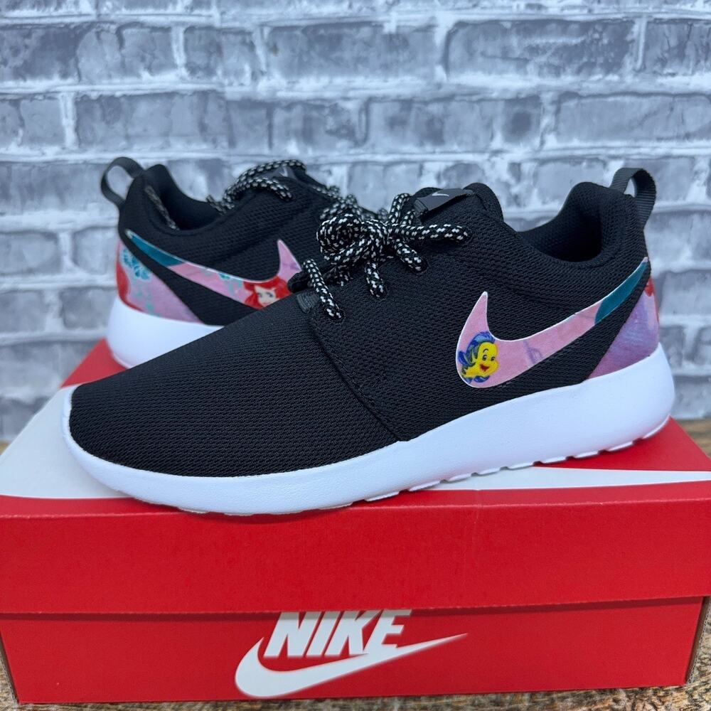Nike Roshe One Black The Little Mermaid Custom 844994-002 Womens Size 6.5 New